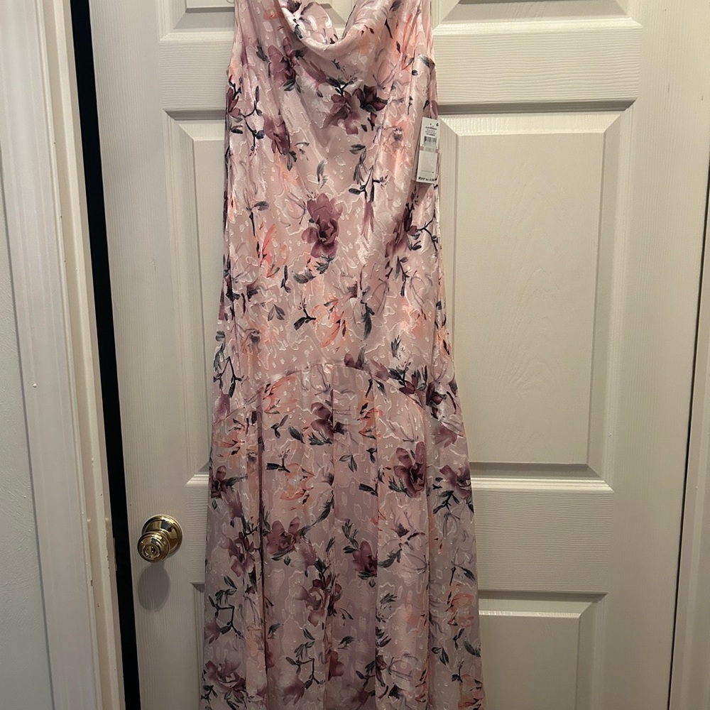 Alex Evenings Pink Floral Maxi Dress